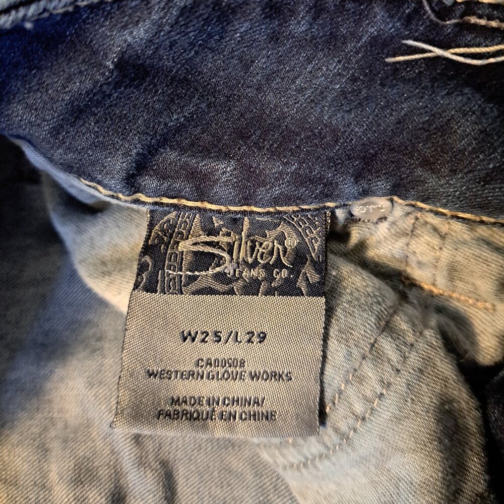 Silver Suki Skinny Flap Pocket Jeans With Embroidery - Picture 8 of 9